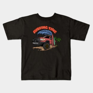 4Runner Toyota Surfing Time Holiday - Pink Kids T-Shirt